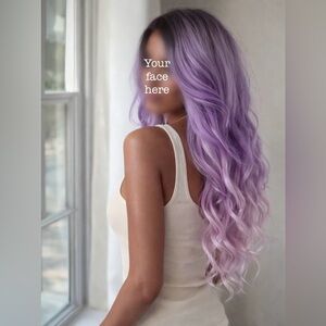 Sensationnel Balayage Violet Wig Ombré Purple Curled Wavy Lace Front Dark Roots